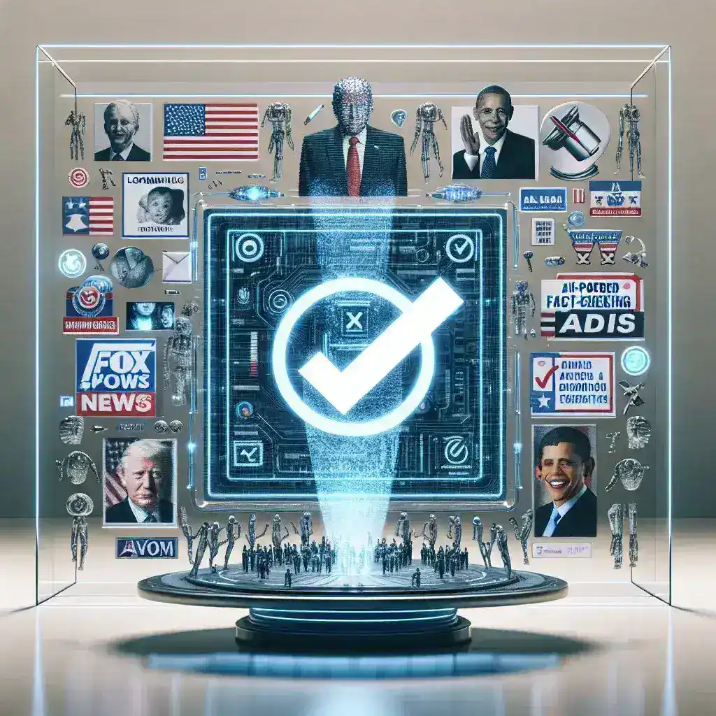"AI-powered fact-checking technology for political ads showcased in Google News, enhancing transparency and accuracy in U.S. news feeds"