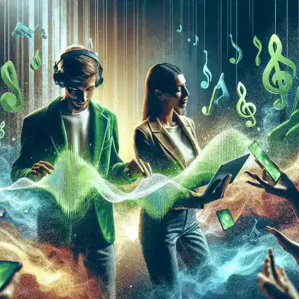 "Collage of Spotify app interface showing DJ session features, highlighting collaborative music mixing for Premium Duo accounts"